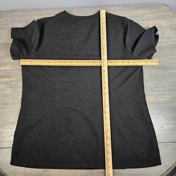 Figs Womens Casma Three Pocket Scrub Top Size Large Black Medical Anti Wrinkle - Picture 6 of 6